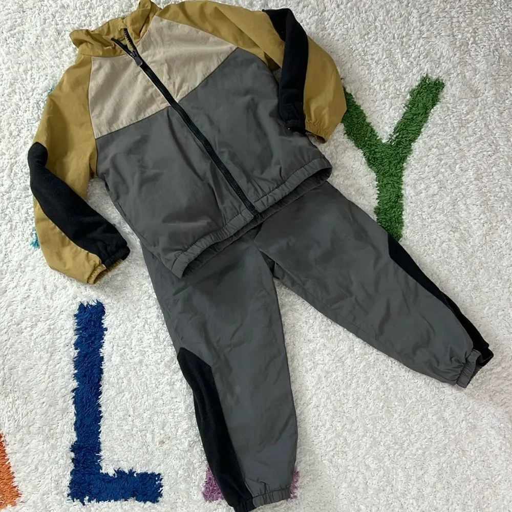 Zara fleece lined windbreaker matching set